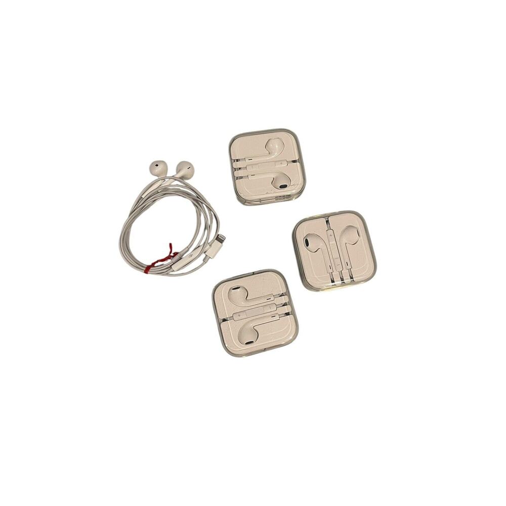 BRAND NEW (3) APPLE IPOD EARBUDS CORDED WIRED WHITE EARPODS OEM HEADPHONES 3.5mm